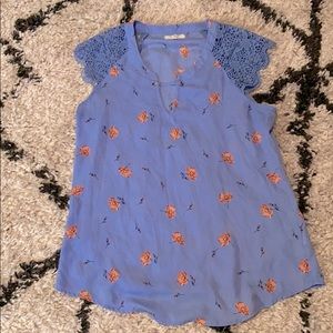 Maurice’s blue floral blouse